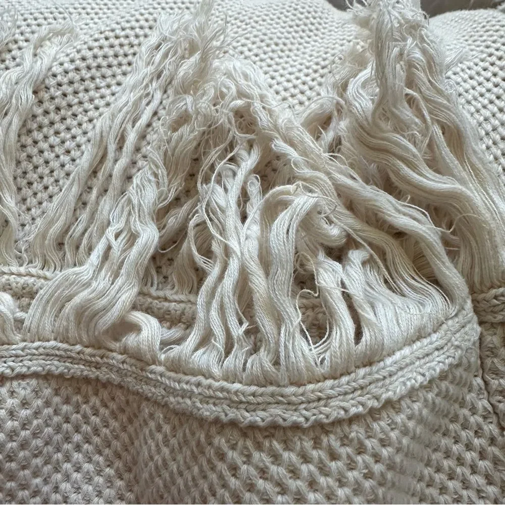 Future Collective Alani Noelle Sweater Sleeveless Crochet Dress w/ Fringe - Wm L - Picture 7 of 7